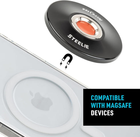 Nite Ize Steelie Orbiter Plus Magnetic Socket and Metal Ring - Car Dashboard with Magnetic Mount - Sturdy Dashboard Mount for Cell Phone - Black...